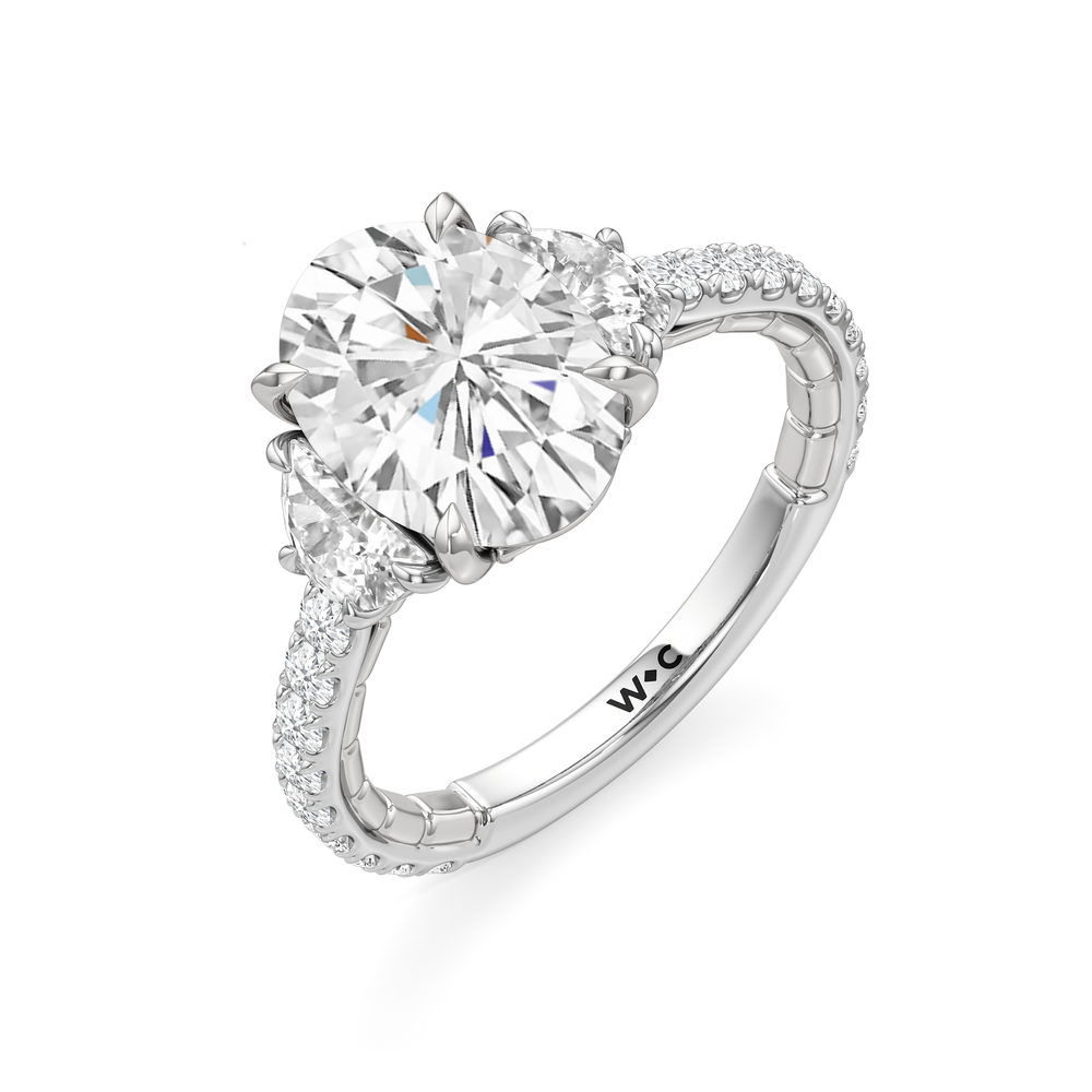 Oval Cut The Cobblestone Ring with Lab Grown Diamond in 14KT Platinum view 6
