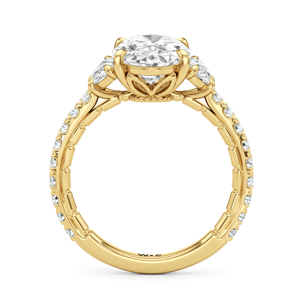 Oval Cut The Cobblestone Ring with Lab Grown Diamond in 14KT Yellow Gold view 5
