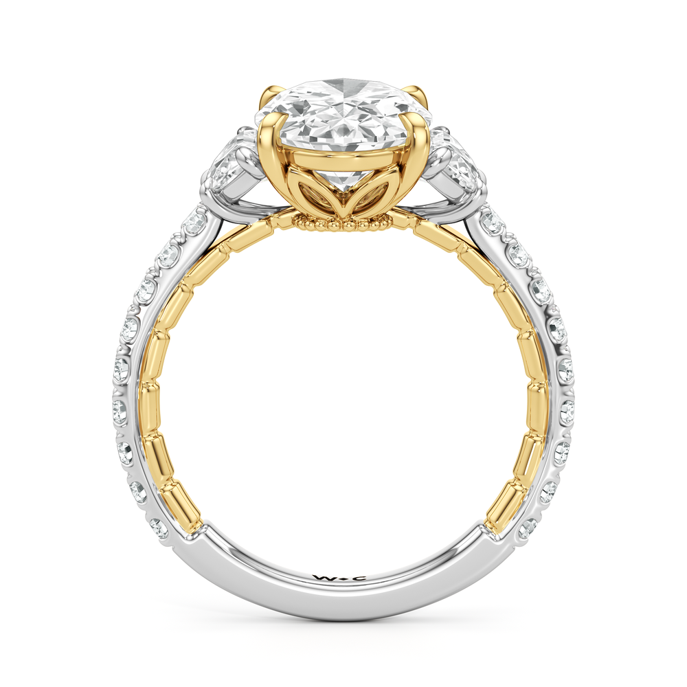 Oval Cut The Cobblestone Ring with Lab Grown Diamond in 14KT White & Yellow Gold view 5
