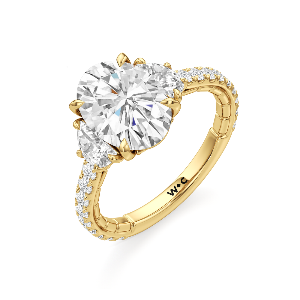 Oval Cut The Cobblestone Ring with Lab Grown Diamond in 14KT Yellow Gold view 6
