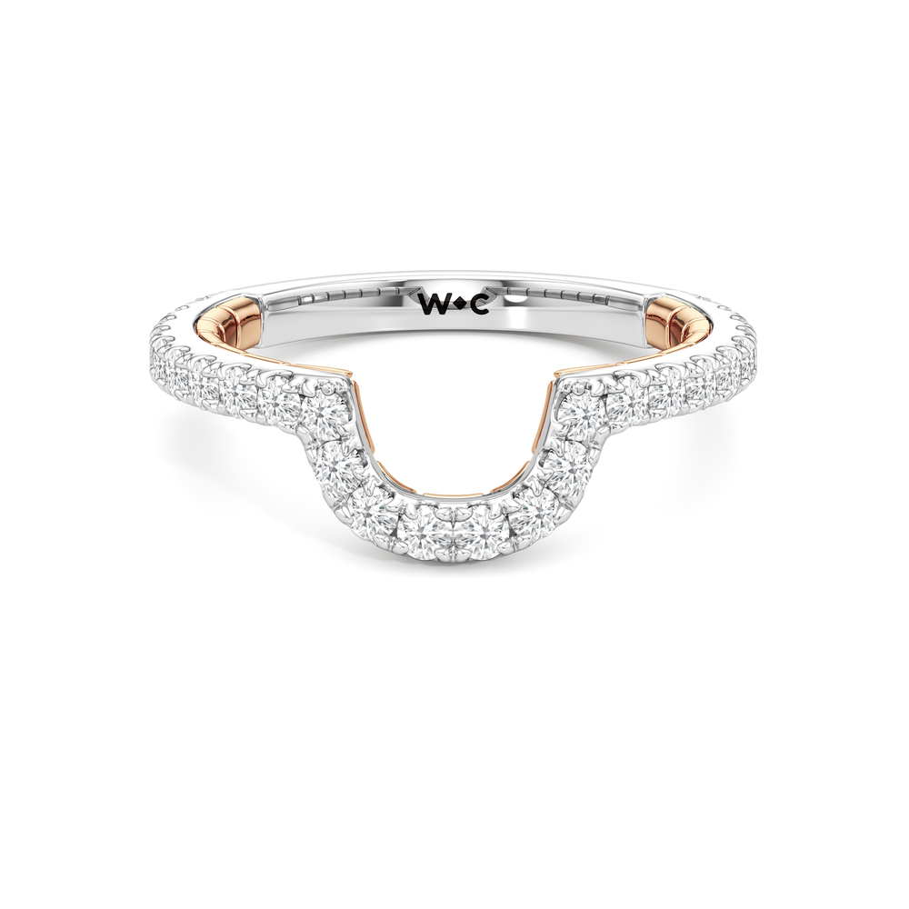 The Mercer Bezel Pavé Diamond Wedding Band with 18KT White & Rose Gold Cut Diamond in 14KT White & Rose Gold view 1
