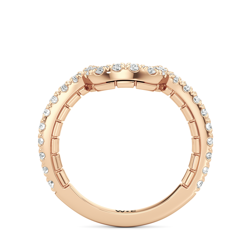 The Mercer Bezel Pavé Diamond Wedding Band with 18KT Rose Gold Cut Diamond in 14KT Rose Gold view 4
