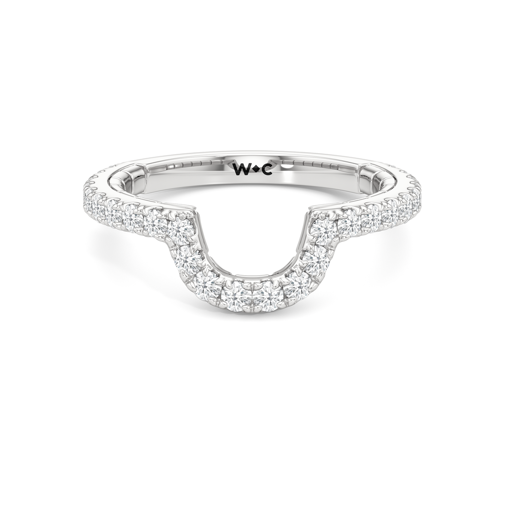 The Mercer Bezel Pavé Diamond Wedding Band with Platinum Cut Diamond in 14KT Platinum view 1
