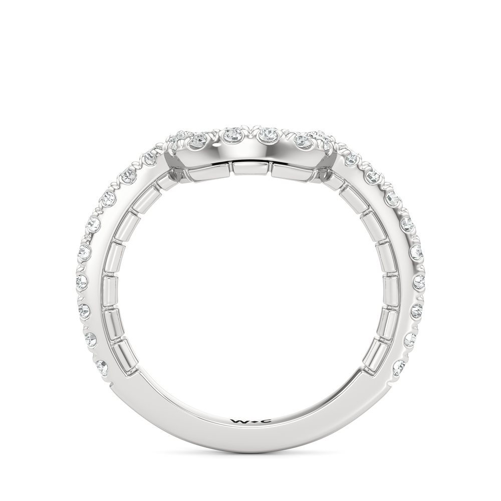 The Mercer Bezel Pavé Diamond Wedding Band with Platinum Cut Diamond in 14KT Platinum view 4
