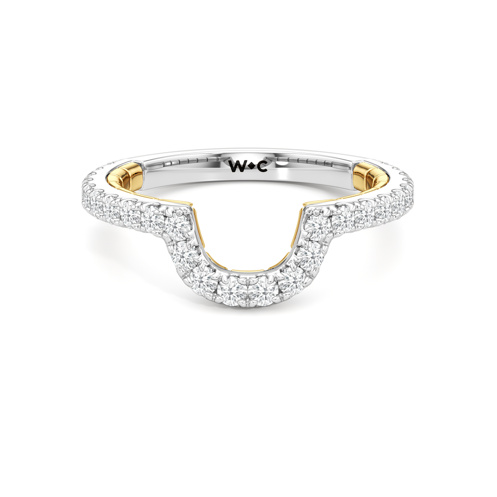 The Mercer Bezel Pavé Diamond Wedding Band with 18KT White & Yellow Gold Cut Diamond in 14KT White & Yellow Gold view 1
