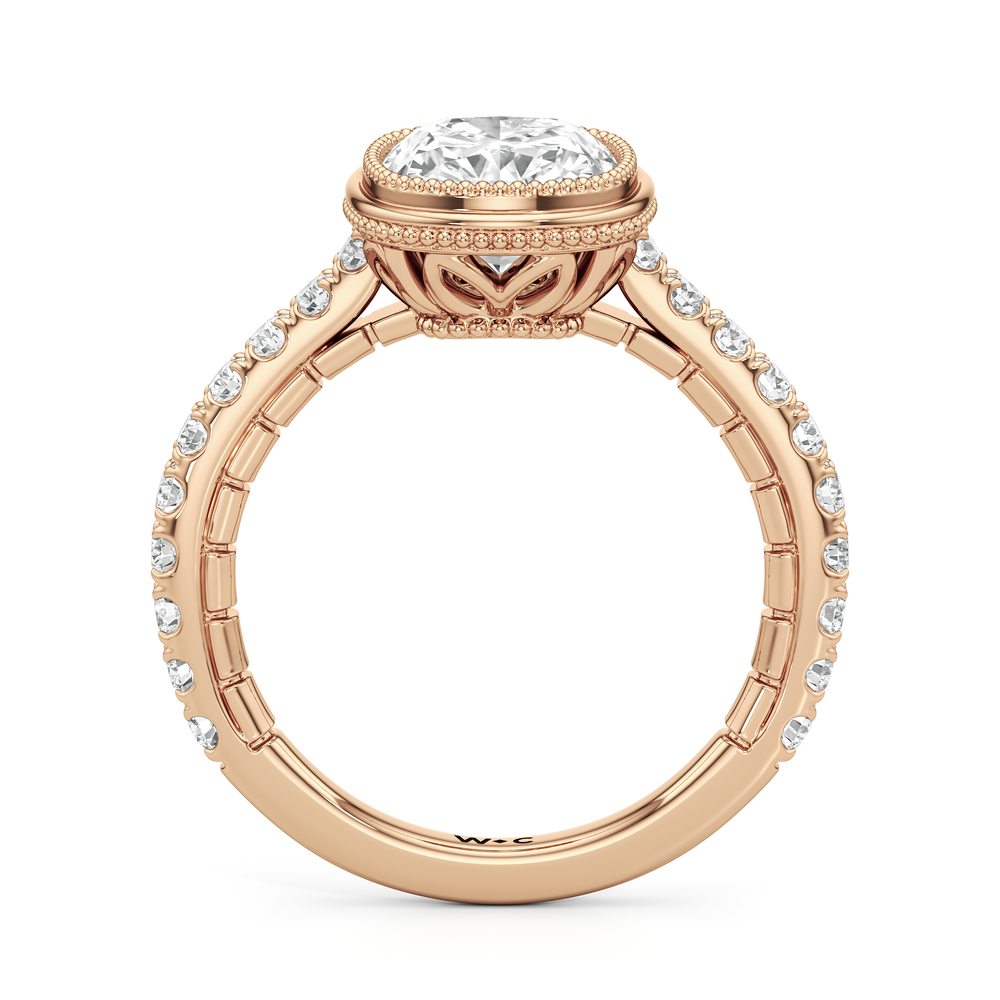 Elongated Cushion Cut The Emblem Ring with Lab Grown Diamond in 14KT Rose Gold view 5
