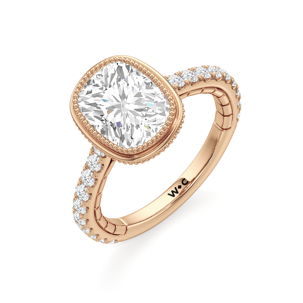 Elongated Cushion Cut The Emblem Ring with Lab Grown Diamond in 14KT Rose Gold view 6
