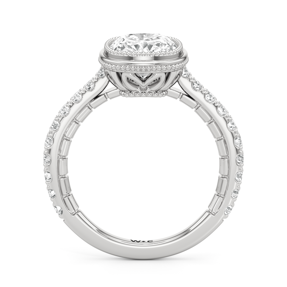 Elongated Cushion Cut The Emblem Ring with Lab Grown Diamond in 14KT Platinum view 5
