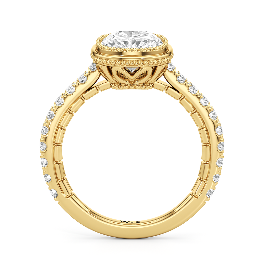 Elongated Cushion Cut The Emblem Ring with Lab Grown Diamond in 14KT Yellow Gold view 5
