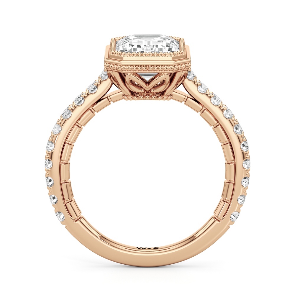 Emerald Cut The Emblem Ring with Lab Grown Diamond in 14KT Rose Gold view 5

