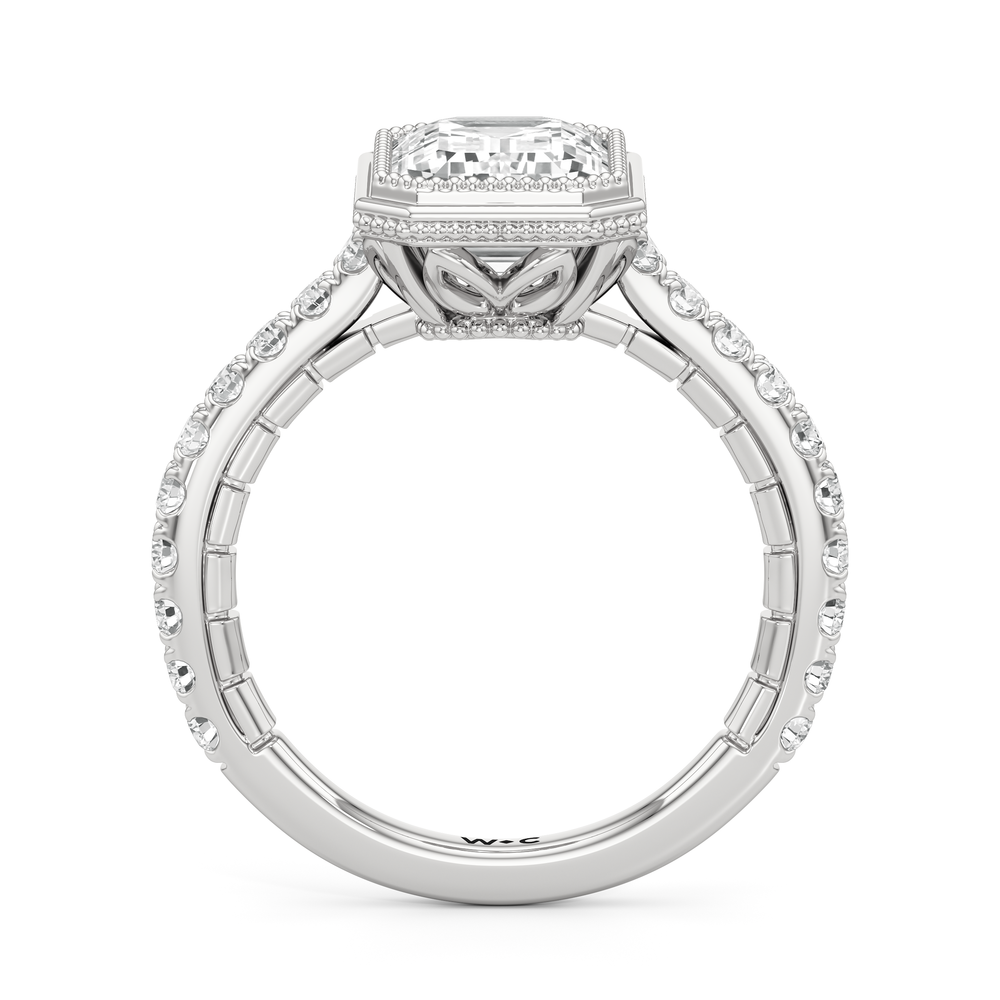 Emerald Cut The Emblem Ring with Lab Grown Diamond in 14KT Platinum view 5
