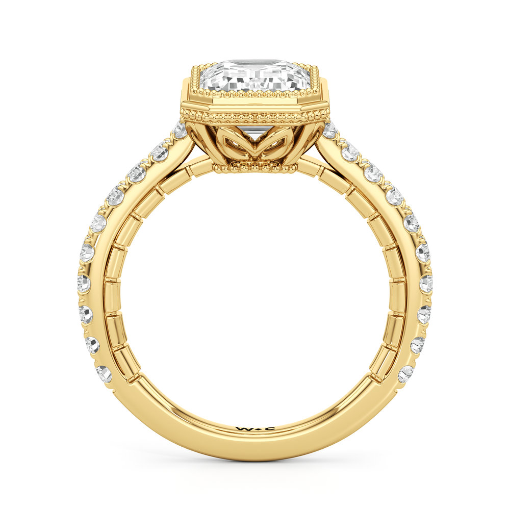 Emerald Cut The Emblem Ring with Lab Grown Diamond in 14KT Yellow Gold view 5
