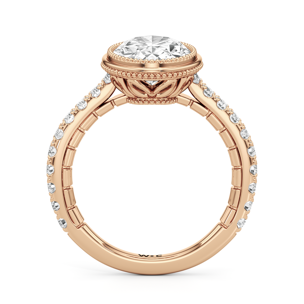 Oval Cut The Emblem Ring with Lab Grown Diamond in 14KT Rose Gold view 5

