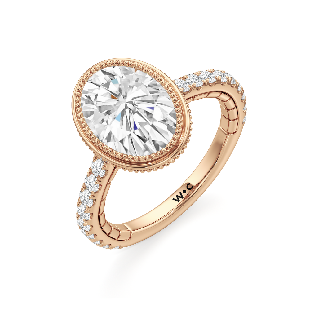 Oval Cut The Emblem Ring with Lab Grown Diamond in 14KT Rose Gold view 6
