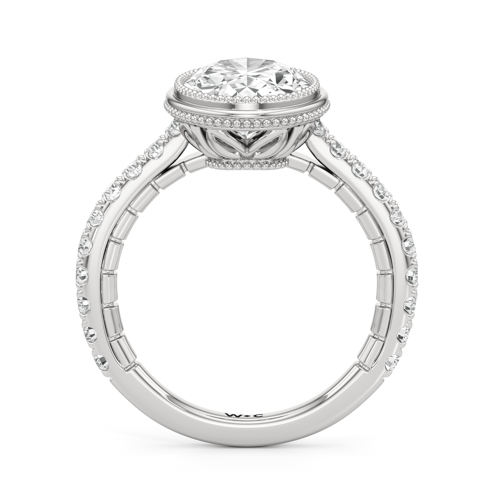 Oval Cut The Emblem Ring with Lab Grown Diamond in 14KT Platinum view 5
