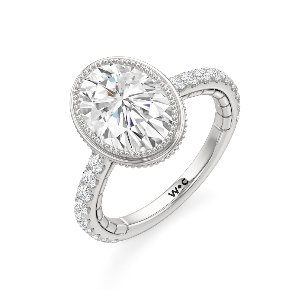 Oval Cut The Emblem Ring with Lab Grown Diamond in 14KT Platinum view 6
