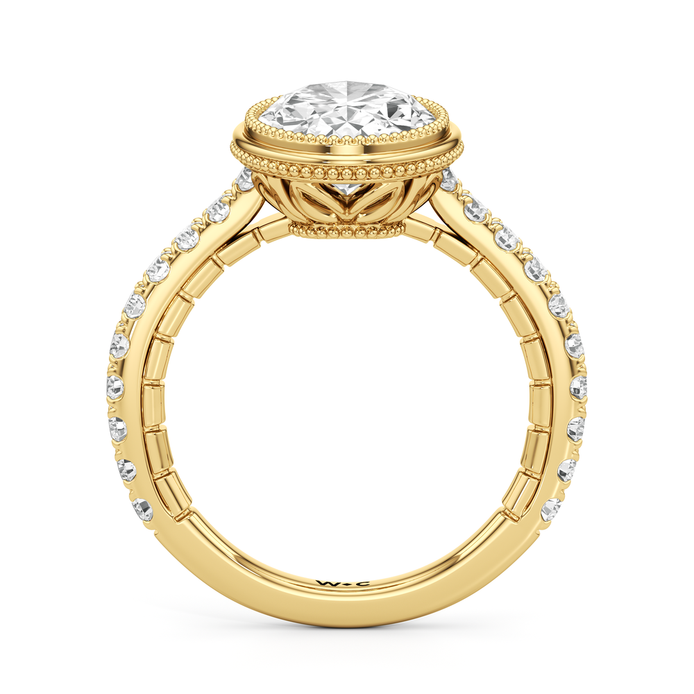 Oval Cut The Emblem Ring with Lab Grown Diamond in 14KT Yellow Gold view 5

