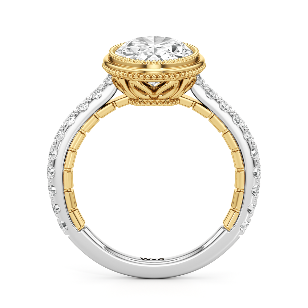 Oval Cut The Emblem Ring with Lab Grown Diamond in 14KT White & Yellow Gold view 5
