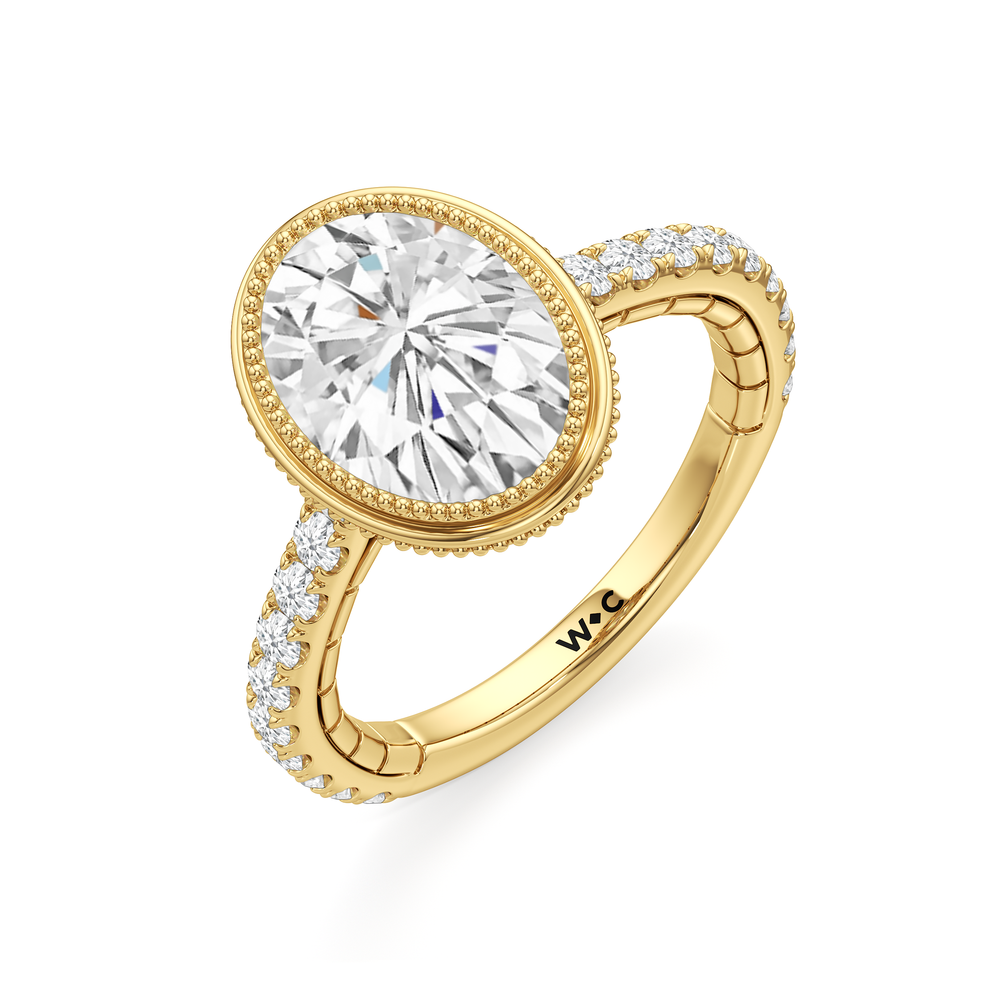 Oval Cut The Emblem Ring with Lab Grown Diamond in 14KT Yellow Gold view 6
