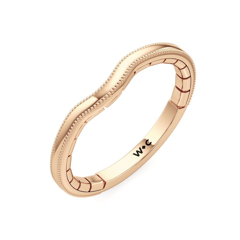 The Mercer Bezel Solitaire Wedding Band with 18KT Rose Gold Cut Diamond in 14KT Rose Gold view 5
