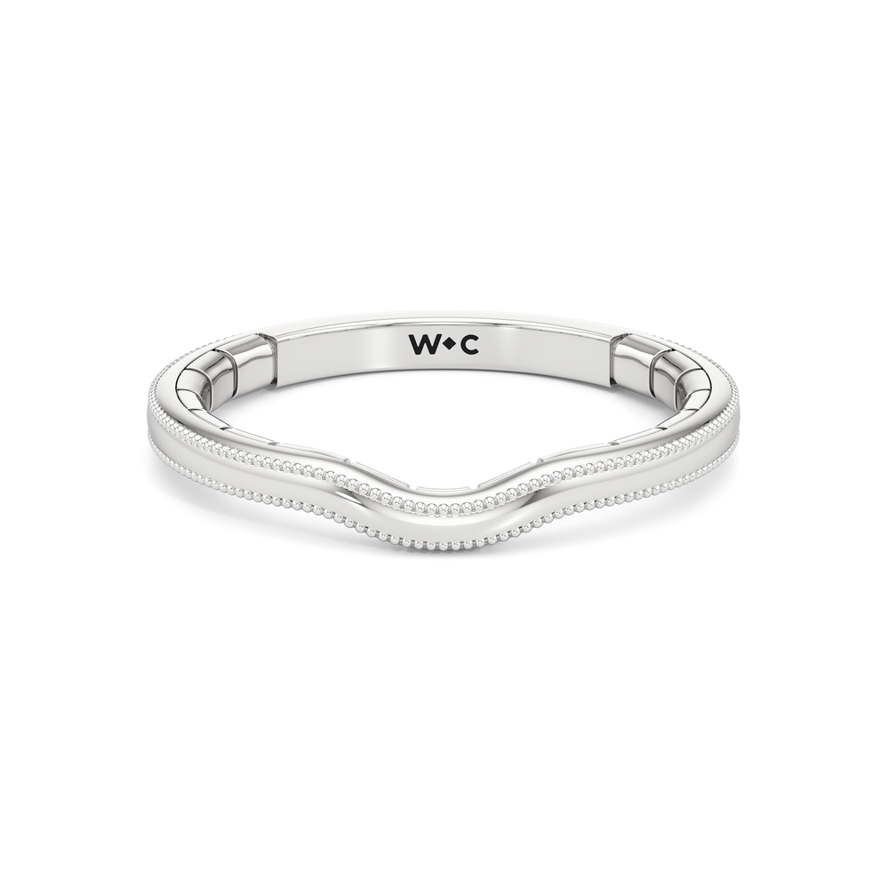 The Mercer Bezel Solitaire Wedding Band with Platinum Cut Diamond in 14KT Platinum view 1
