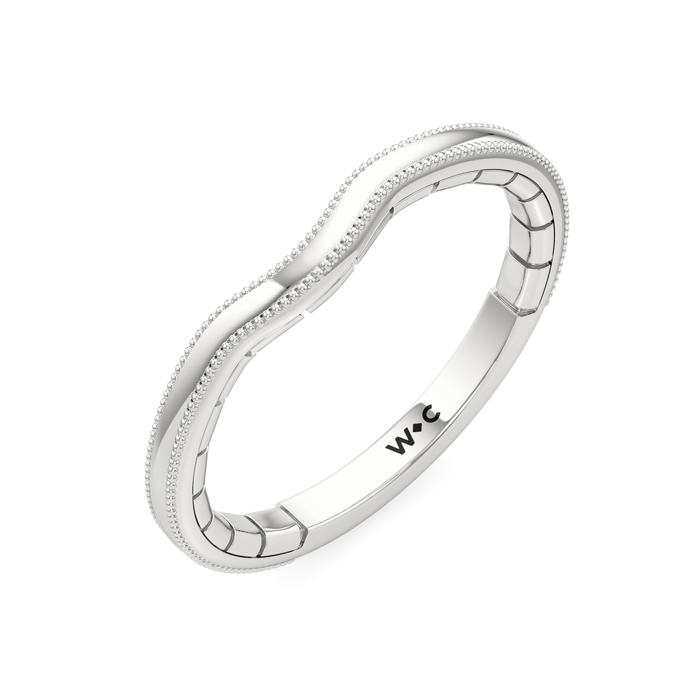 The Mercer Bezel Solitaire Wedding Band with Platinum Cut Diamond in 14KT Platinum view 5
