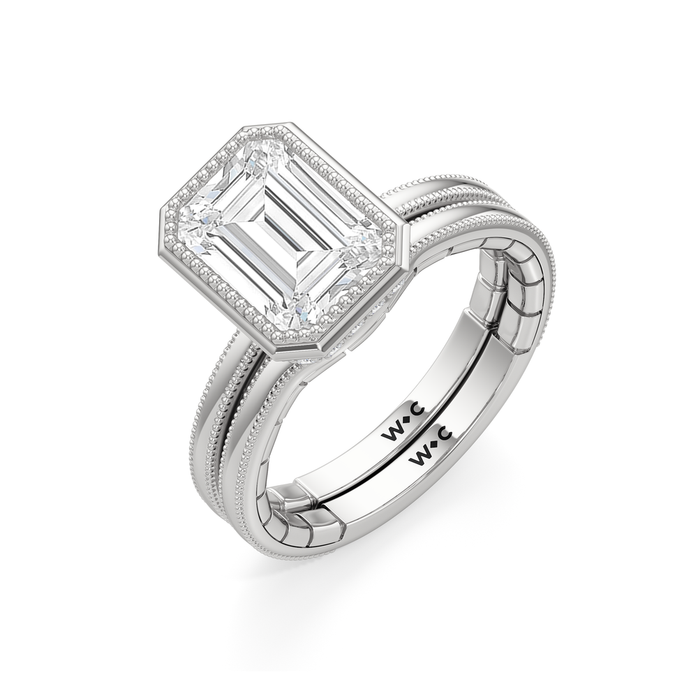 Elongated Cushion Cut The Laurel Ring with Lab Grown Diamond in 14KT Platinum view 7
