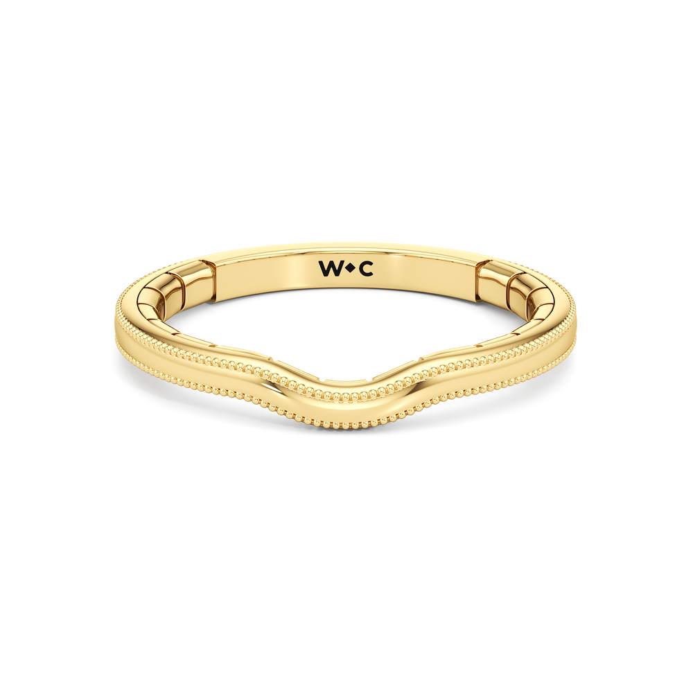 The Mercer Bezel Solitaire Wedding Band with 18KT Yellow Gold Cut Diamond in 14KT Yellow Gold view 1
