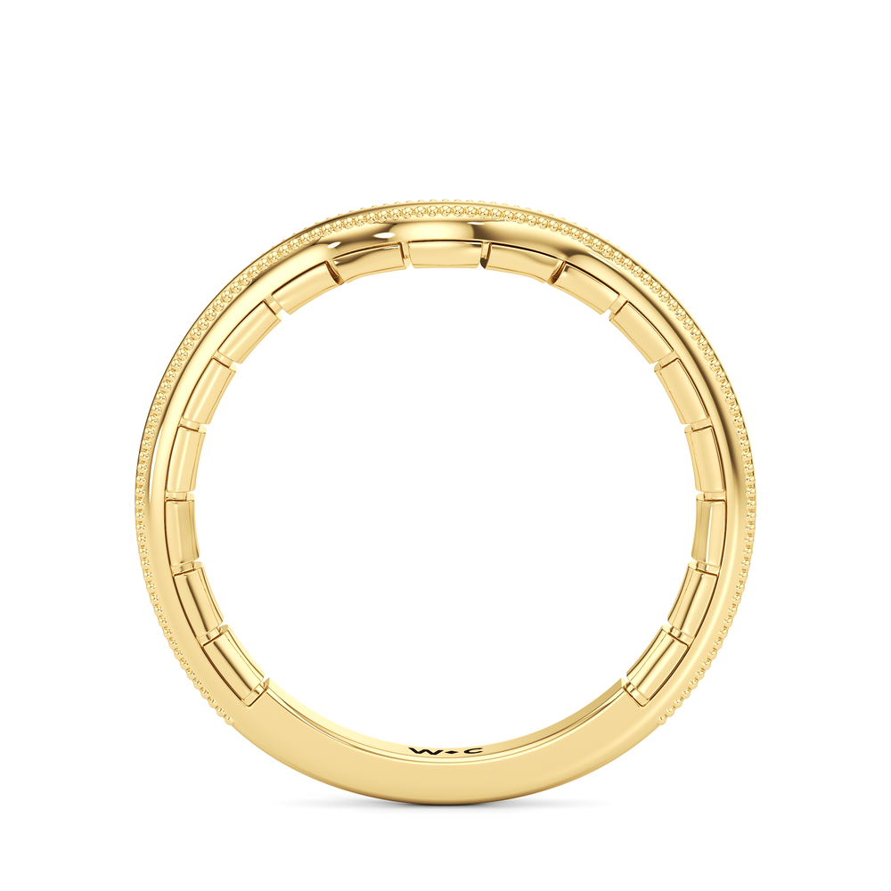The Mercer Bezel Solitaire Wedding Band with 18KT Yellow Gold Cut Diamond in 14KT Yellow Gold view 4
