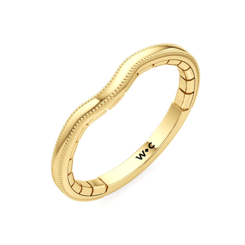 The Mercer Bezel Solitaire Wedding Band with 18KT Yellow Gold Cut Diamond in 14KT Yellow Gold view 5
