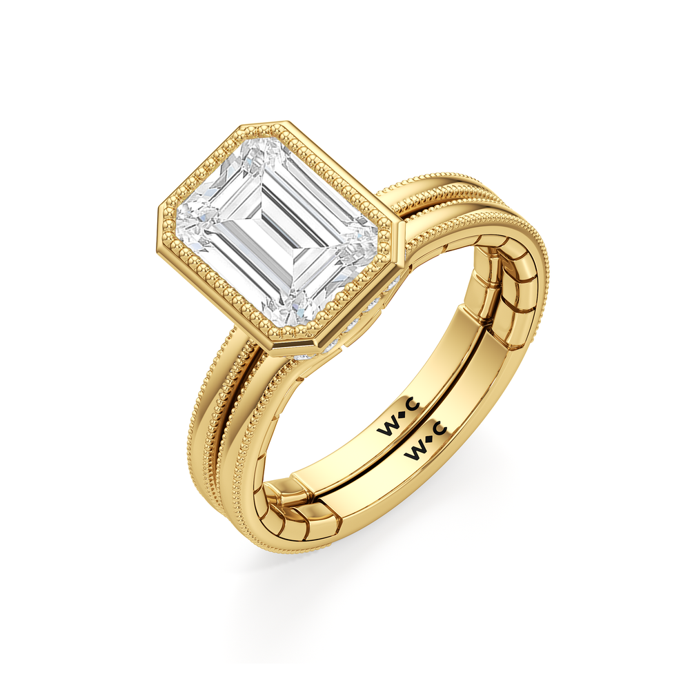 Elongated Cushion Cut The Laurel Ring with Lab Grown Diamond in 14KT Yellow Gold view 7
