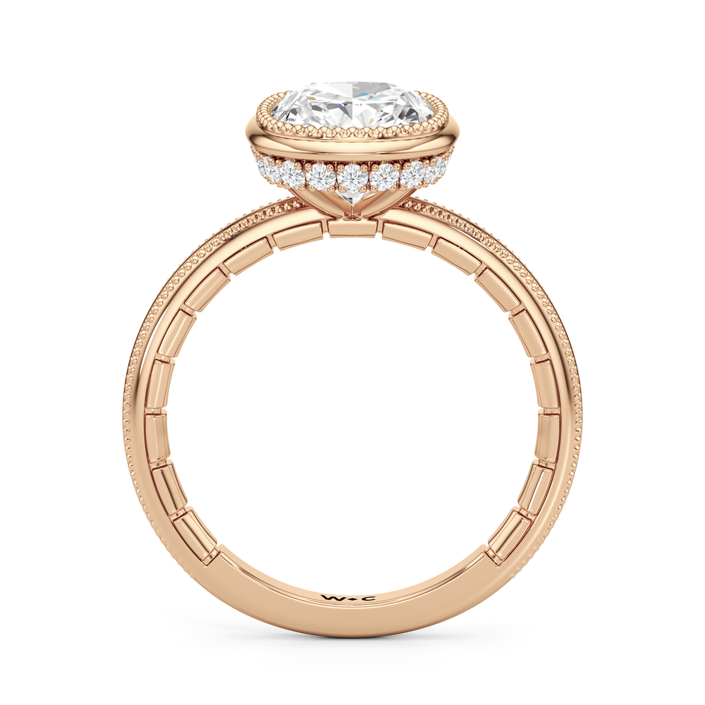 Elongated Cushion Cut The Laurel Ring with Lab Grown Diamond in 14KT Rose Gold view 5
