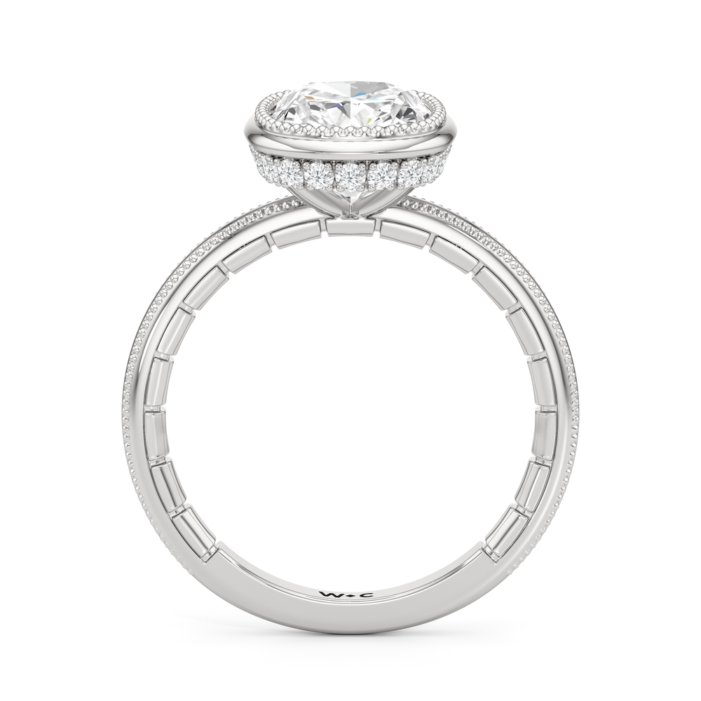 Elongated Cushion Cut The Laurel Ring with Lab Grown Diamond in 14KT Platinum view 5
