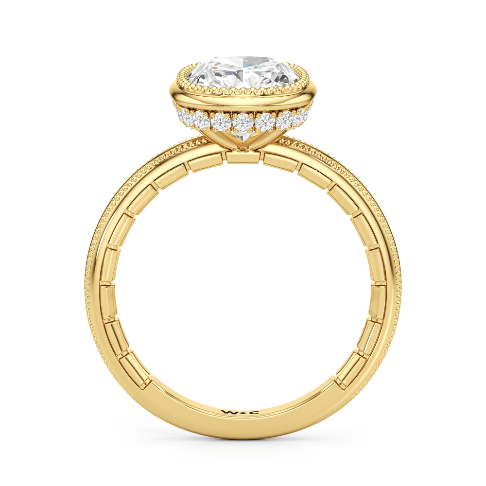 Elongated Cushion Cut The Laurel Ring with Lab Grown Diamond in 14KT Yellow Gold view 5
