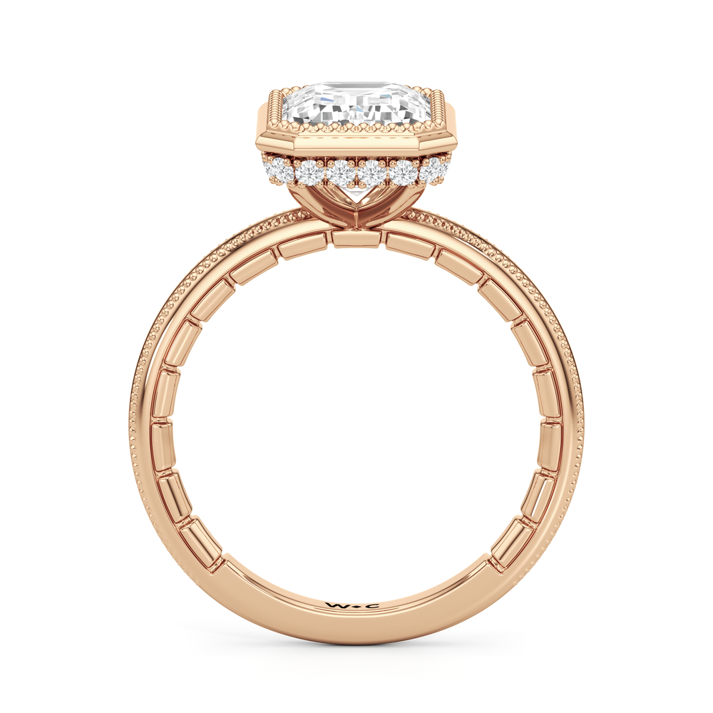 Emerald Cut The Laurel Ring with Lab Grown Diamond in 14KT Rose Gold view 5
