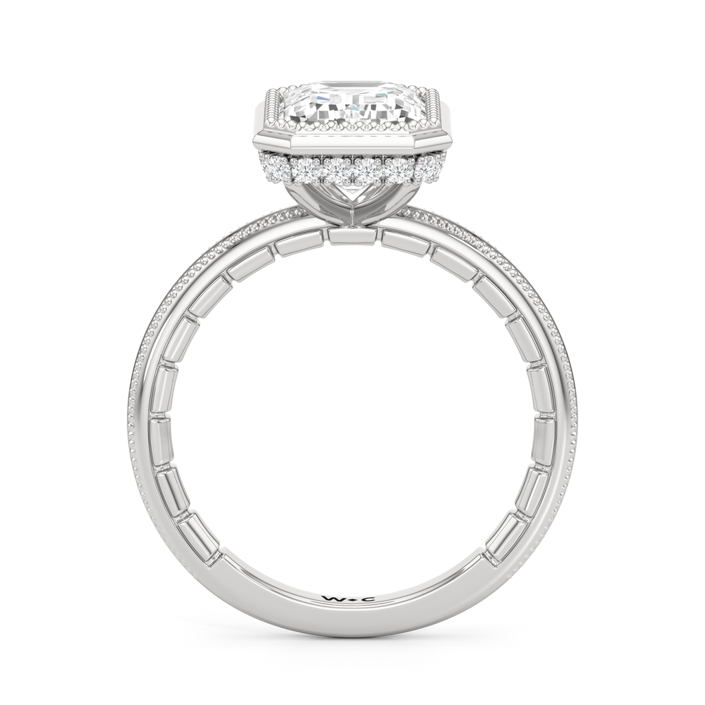 Emerald Cut The Laurel Ring with Lab Grown Diamond in 14KT Platinum view 5
