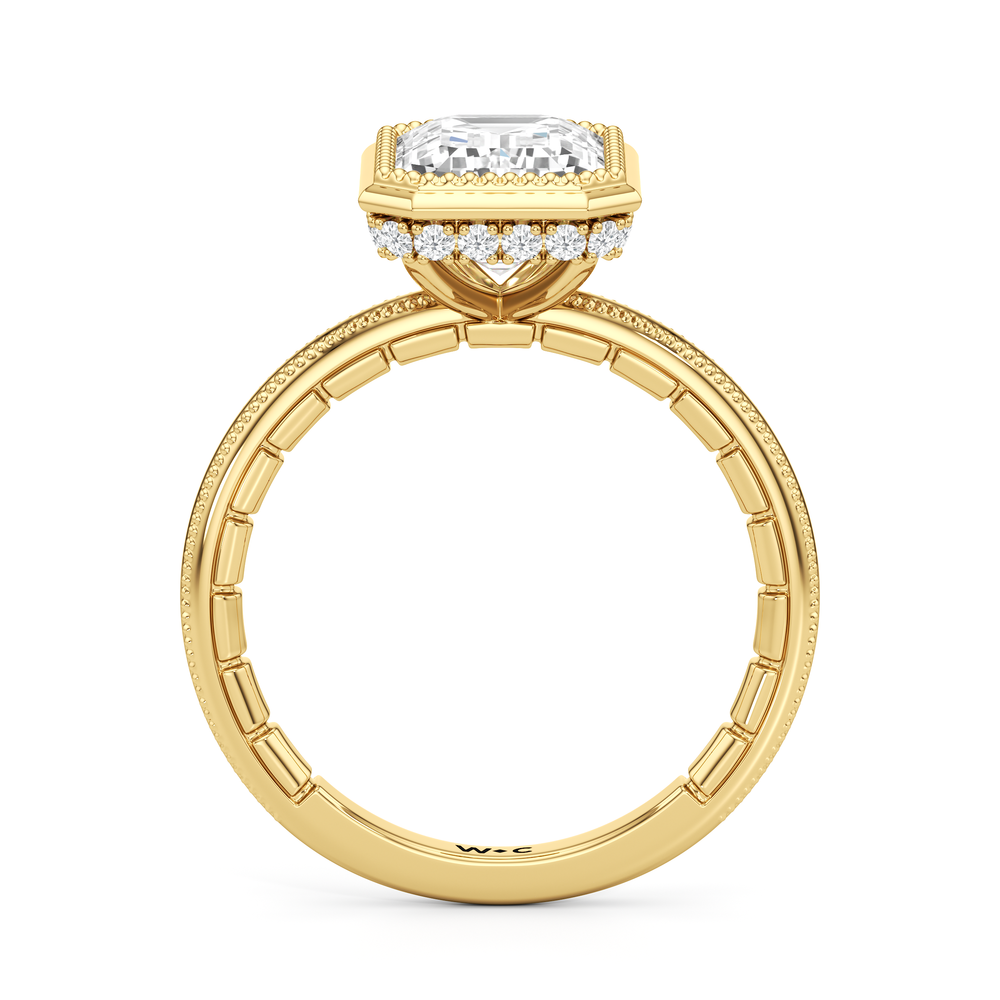 Emerald Cut The Laurel Ring with Lab Grown Diamond in 14KT Yellow Gold view 5
