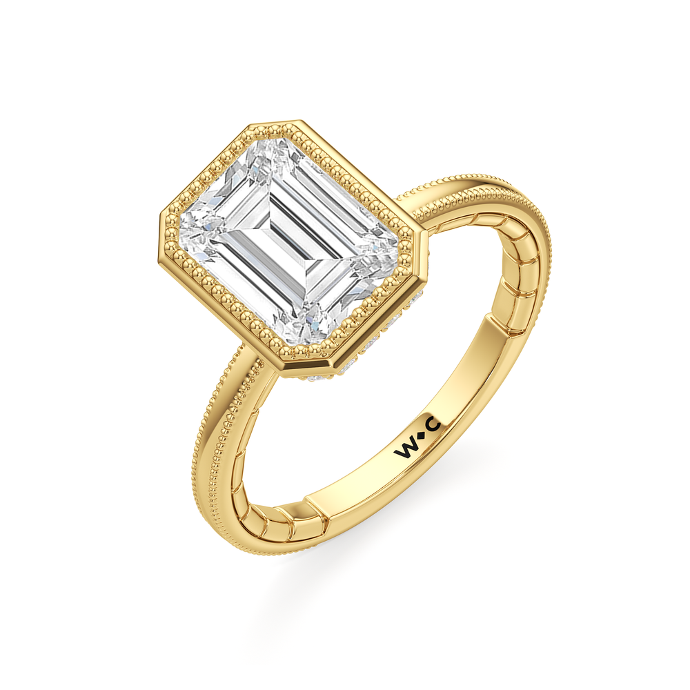 Emerald Cut The Laurel Ring with Lab Grown Diamond in 14KT Yellow Gold view 6
