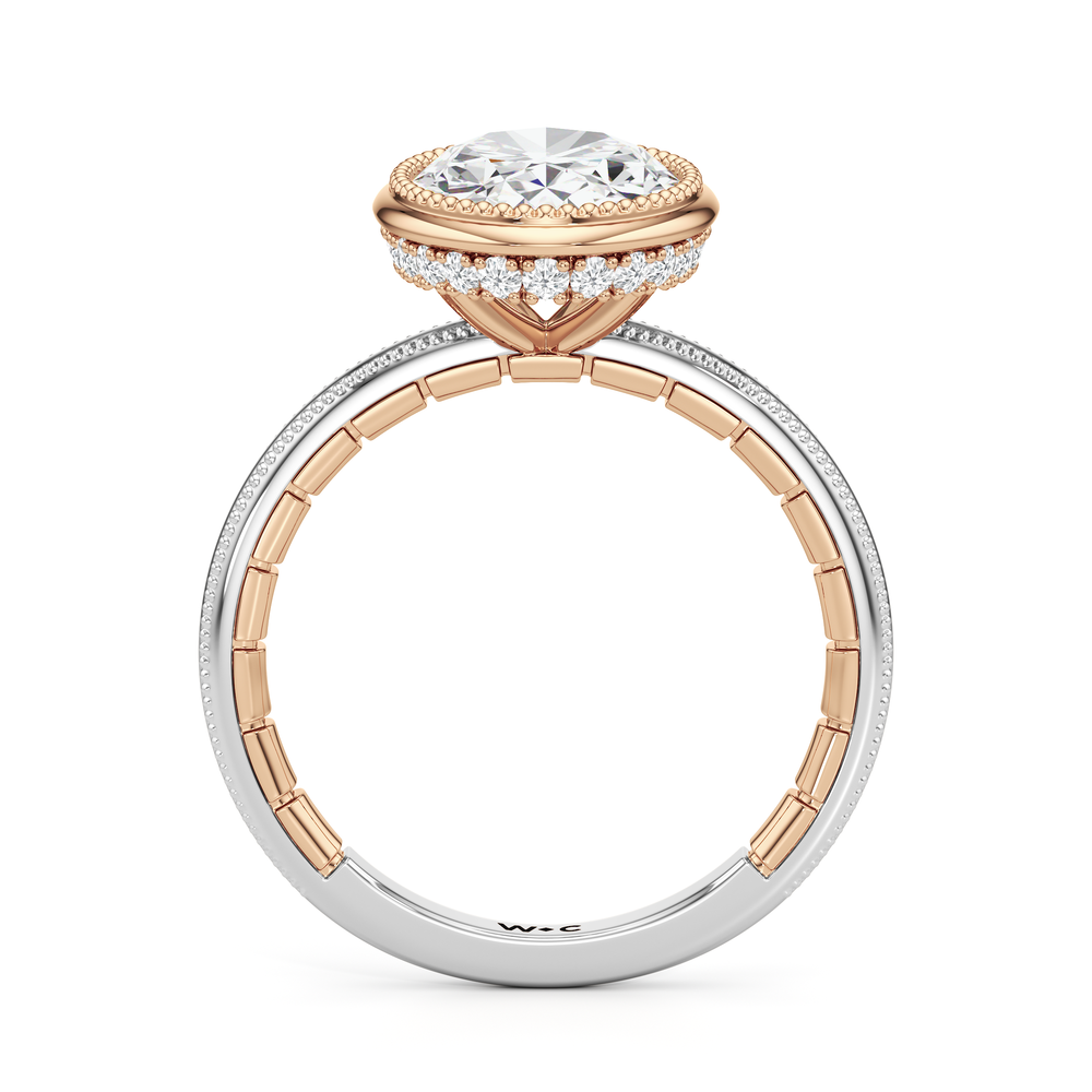 Oval Cut The Laurel Ring with Lab Grown Diamond in 14KT White & Rose Gold view 5
