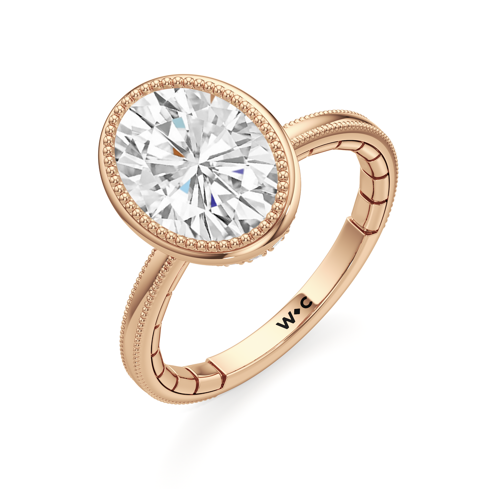 Oval Cut The Laurel Ring with Lab Grown Diamond in 14KT Rose Gold view 6
