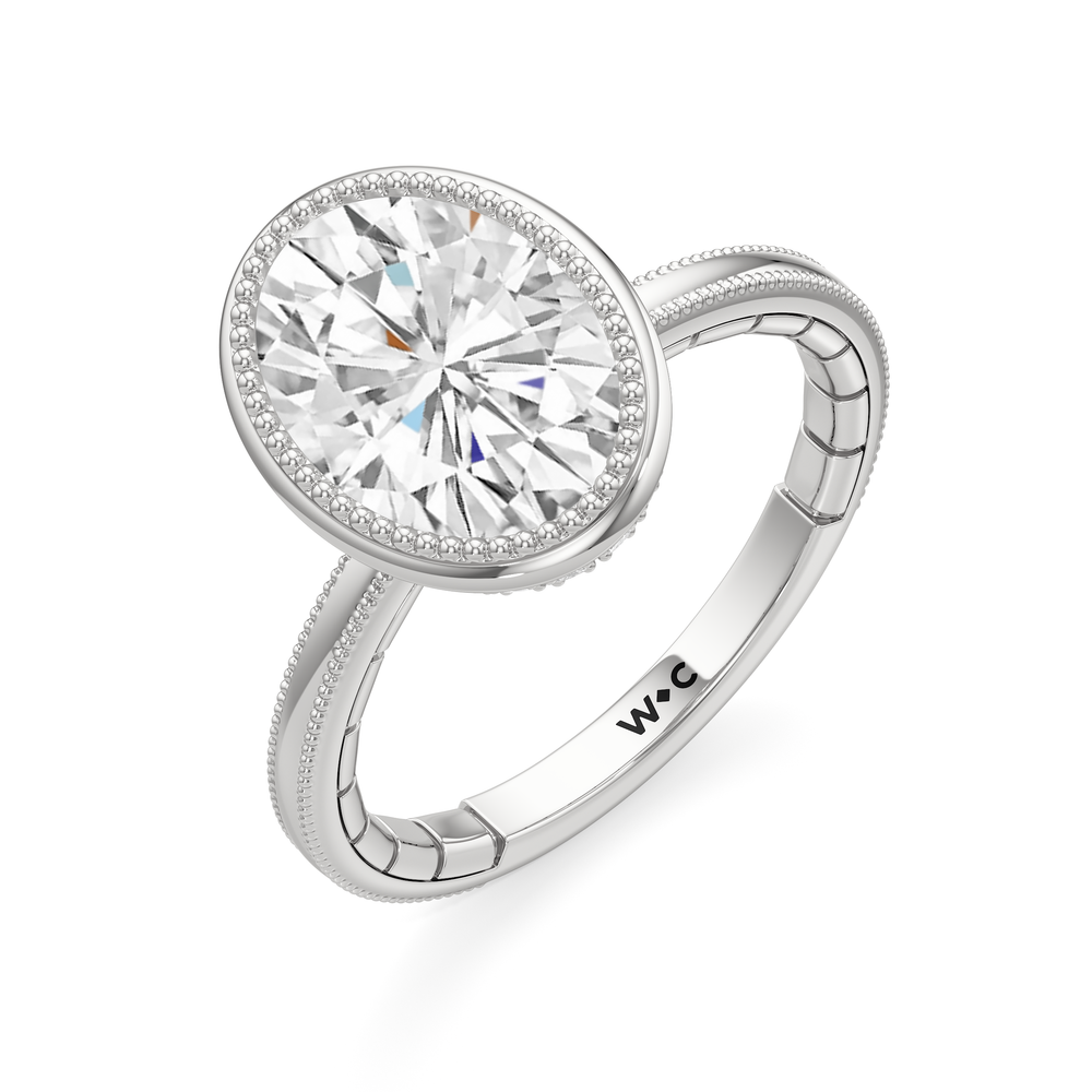Oval Cut The Laurel Ring with Lab Grown Diamond in 14KT Platinum view 6
