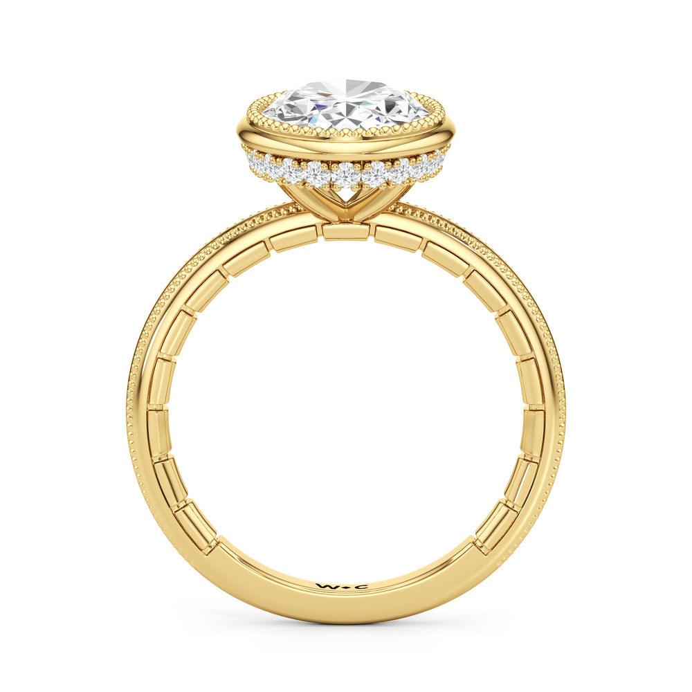 Oval Cut The Laurel Ring with Lab Grown Diamond in 14KT Yellow Gold view 5
