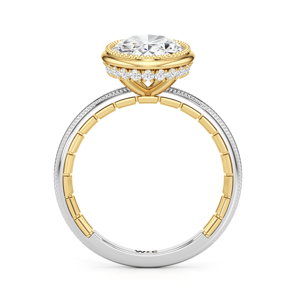 Oval Cut The Laurel Ring with Lab Grown Diamond in 14KT White & Yellow Gold view 5
