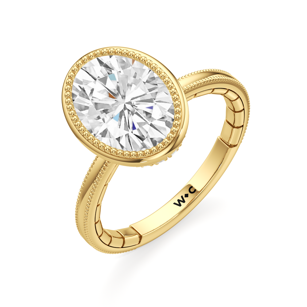 Oval Cut The Laurel Ring with Lab Grown Diamond in 14KT Yellow Gold view 6
