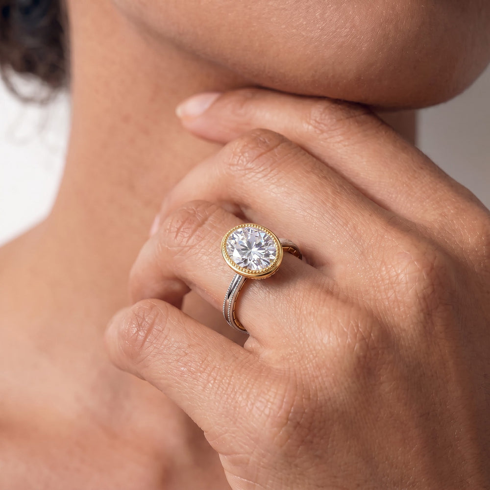 Oval Cut The Laurel Ring with Lab Grown Diamond in 14KT Platinum view 3
