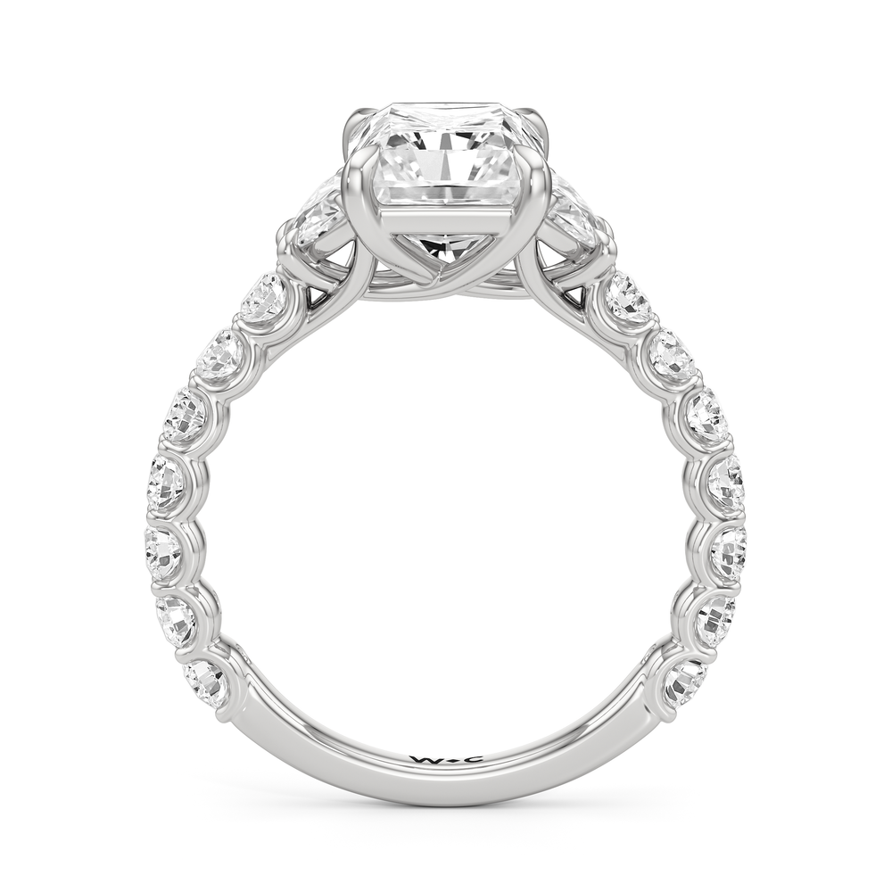 Radiant Cut The Arc Three Stone Half Moon Ring with Lab Grown Diamond in 14KT Platinum view 4
