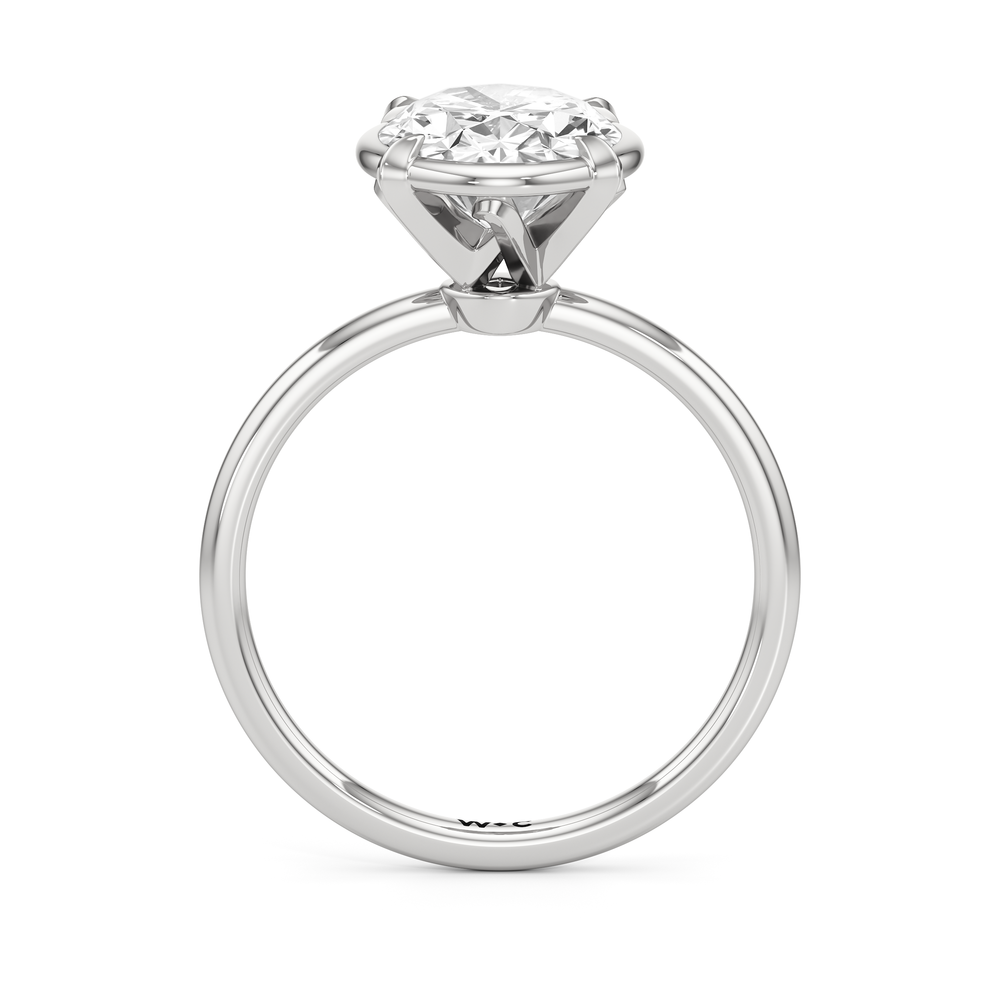 Oval Cut The W Bezel Engagement Ring with Lab Grown Diamond in 14KT Platinum view 5
