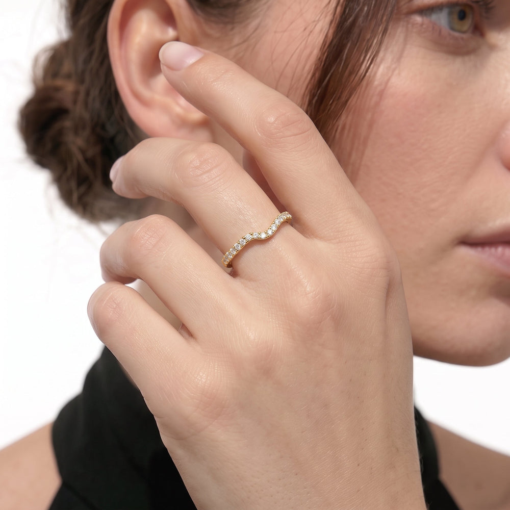 Split Shank Low-Profile Diamond Wedding Band with Platinum Cut Diamond in 14KT Platinum view 2
