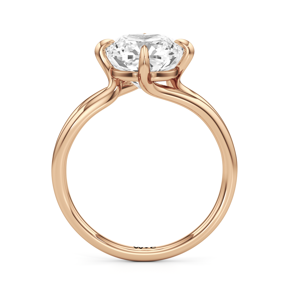 Cushion Cut Split Shank Low-Profile Engagement Ring with Lab Grown Diamond in 14KT Rose Gold view 5
