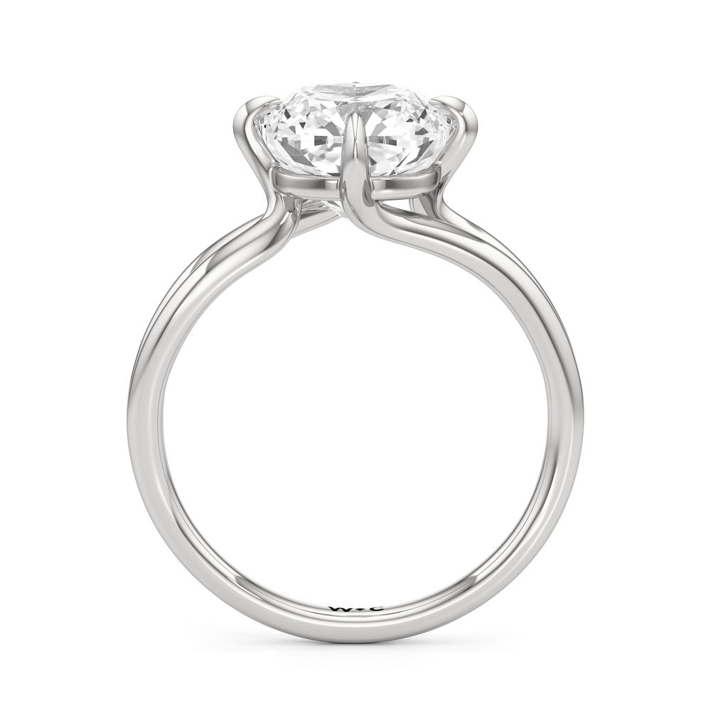 Cushion Cut Split Shank Low-Profile Engagement Ring with Lab Grown Diamond in 14KT Platinum view 5

